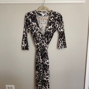DVF animal print wrap dress